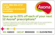 Axona Discount Program card